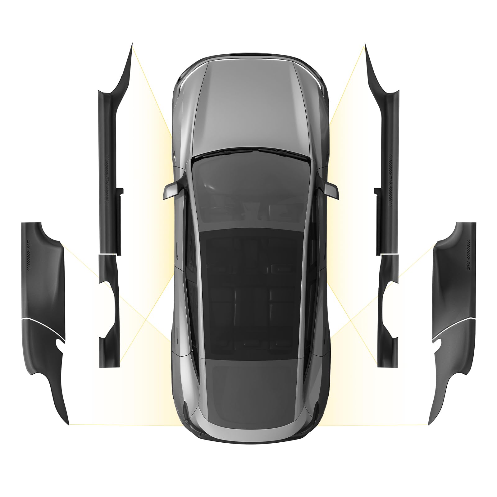 3W 8-teiliger Einstiegsleisten Vorne und Hinten für Tesla Model Y Juniper 2025 2026, Nicht für Premium AWD und 2026 Standard, TPE Einstiegsleisten, Einstiegsschutz, Staubschutzabdeckung, Kantenschutz