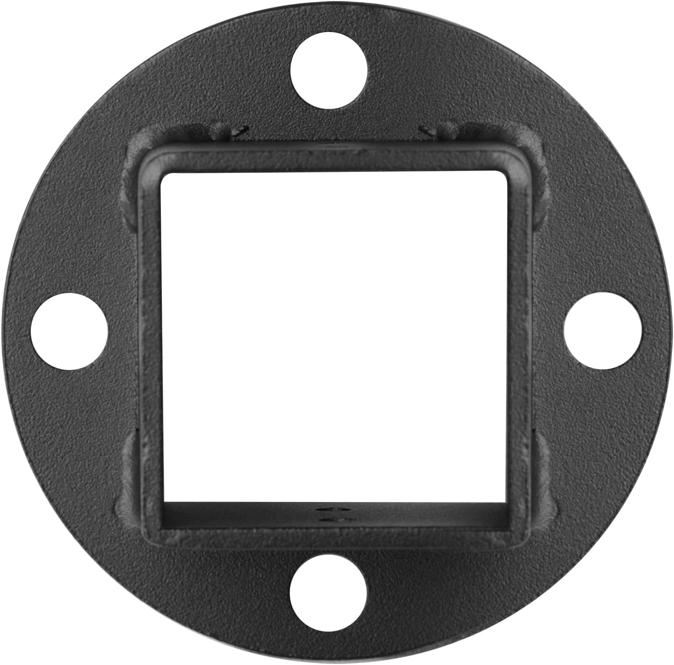4 Pack Black Square Post Flange Base Anchor Fits 2" x 2" Square Tube, Deck Fence Rail Floor Mount Bracket,10 Gauge