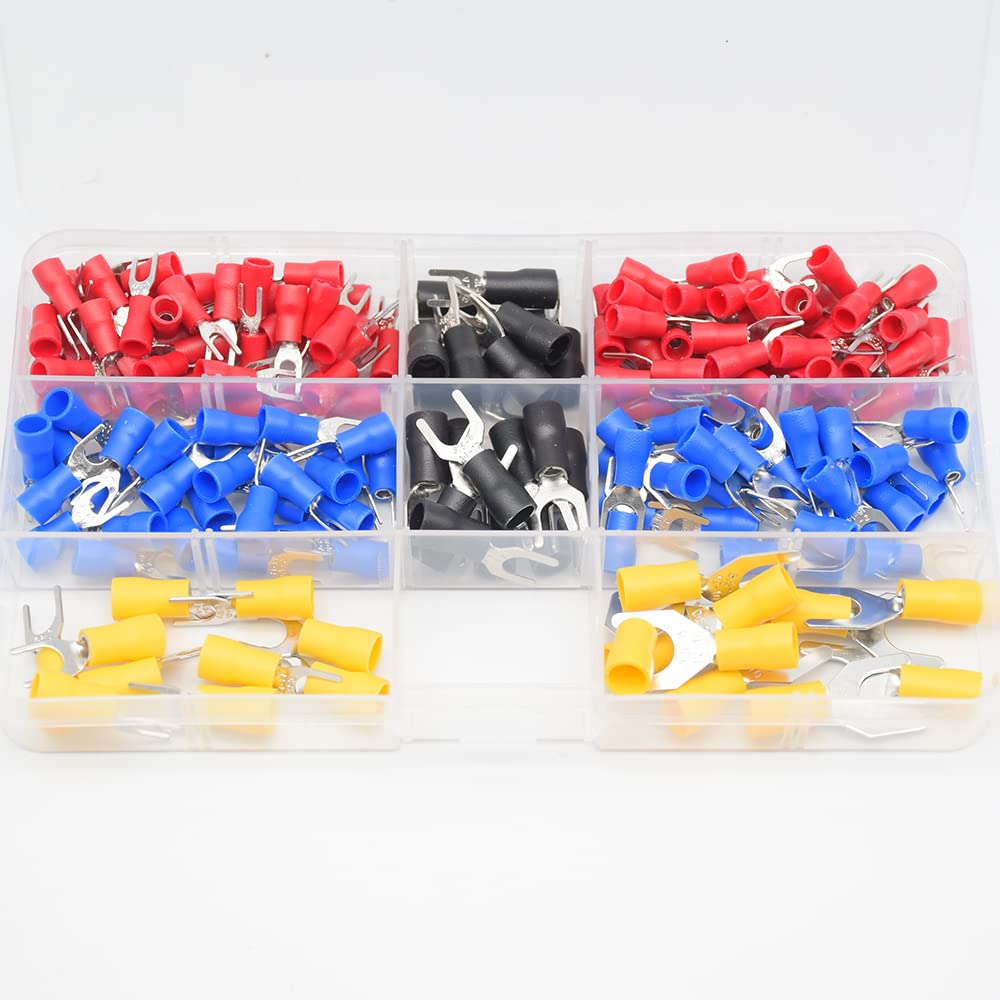 200PCS SV Terminal Set Copper Crimp Connector Insulated Cord SV End Wire terminals Connector Assortment Kit Cable Wire Conne