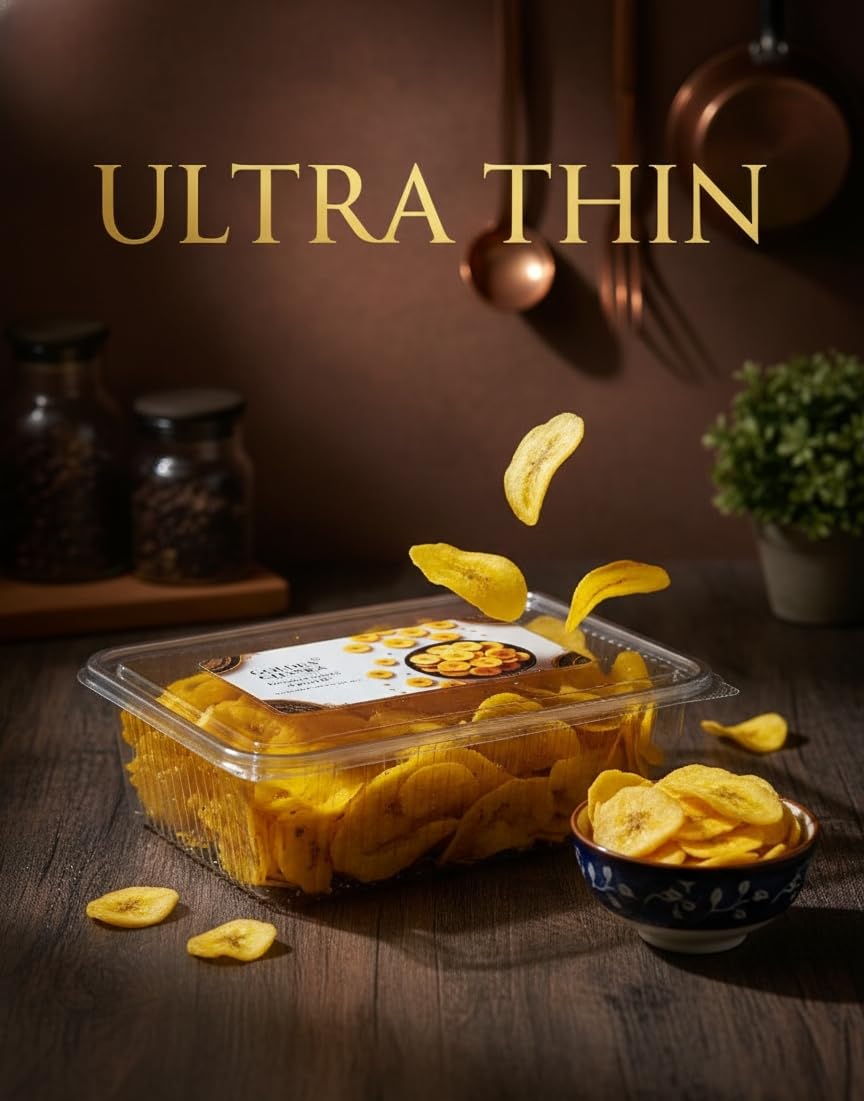 Golden Chaska Banana Chips Salted | Crispy & Crunchy Handcrafted With Love and Care| NO Preservatives, NO Palm Oil and NO added Colors | 250g | Large Pack 1