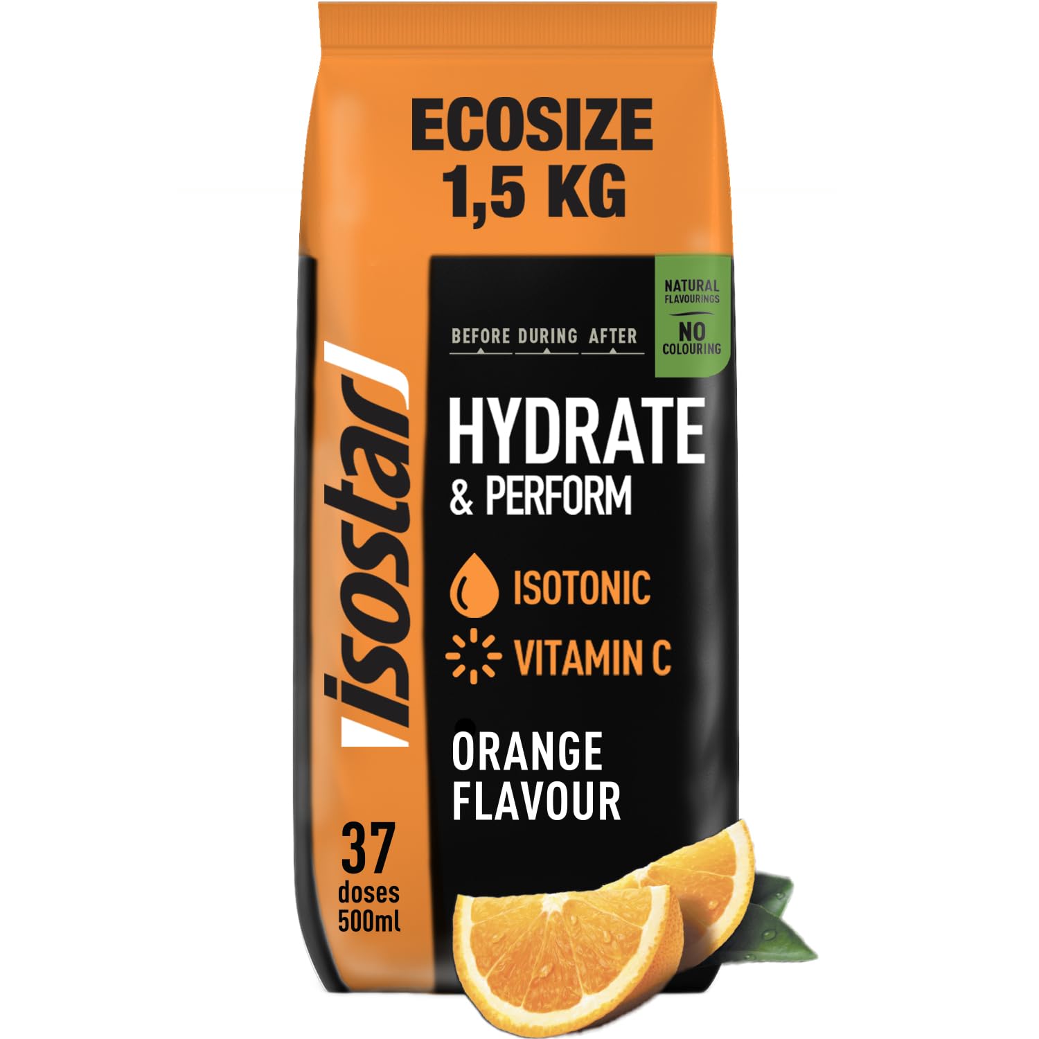 ISOSTAR – Hydrate & Perform Orange – Poudre Boisson Isotonique Sport – Boisson Énergétique Endurance avec Électrolytes, Vitamine C & B1 – Hydratation Running, Vélo & Trail – 1,5 kg