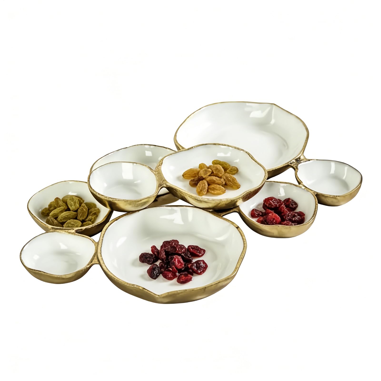 Generico Ciotole a grappolo da dessert a griglie da portata Vassoio per snack Set per snack Noci Patatine Frutta Caramelle Pasti Cucina di casa Antipasti Sala da pranzo