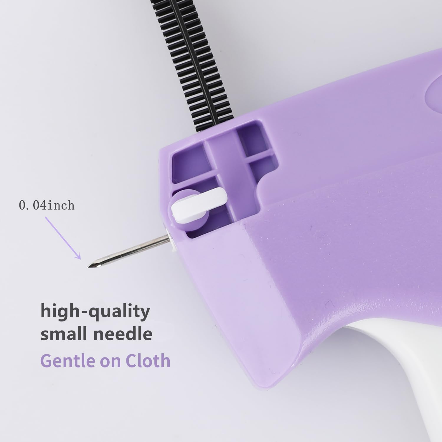 Stitchy Microstitch Gun Stich Gun für Kleidung Heftpistole für Kleidung Nähen Schnell Kleidung Fixierer Inklusive 6 Nadeln, 1000 Schwarz & 1000 Weiß Verschlüsse
