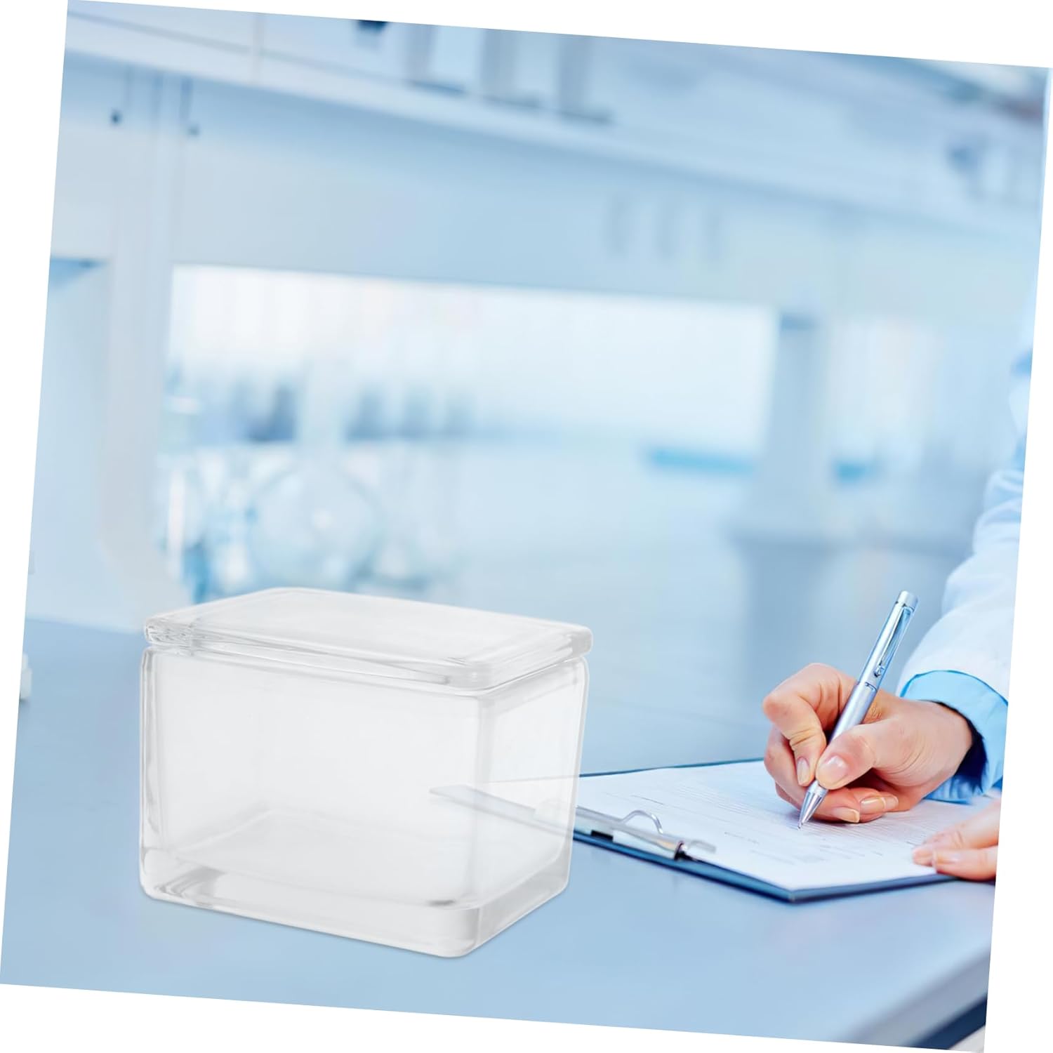 STOBAZA Optimized Design Glass Dyeing Vat Slide Holder for Microscope Staining Kit Robust Glass Hospital Use