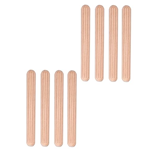 Miniatura 2 de Pasadores de madera, 50 clavijas de carpintería, cajón de gabinete de 0.236 in, varillas redondas de madera acanalada para manualidades (M6 x 50