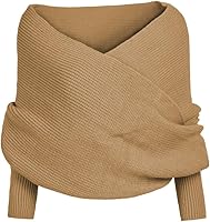 KAOBIO Women's Winter Sweater Scarf with Sleeves - Knitted Multi-Use Wrap Shawl Cape for Fall Snowfall Warmth