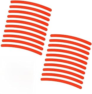 20PCS Car Wheel Reflective Decorative Strip, Night Reflective Safety Sticker, Waterproof Anti-Scratch Auto Protective Strip, Universal for Bicycle, Cars, Trucks, Motorcycle (Red)