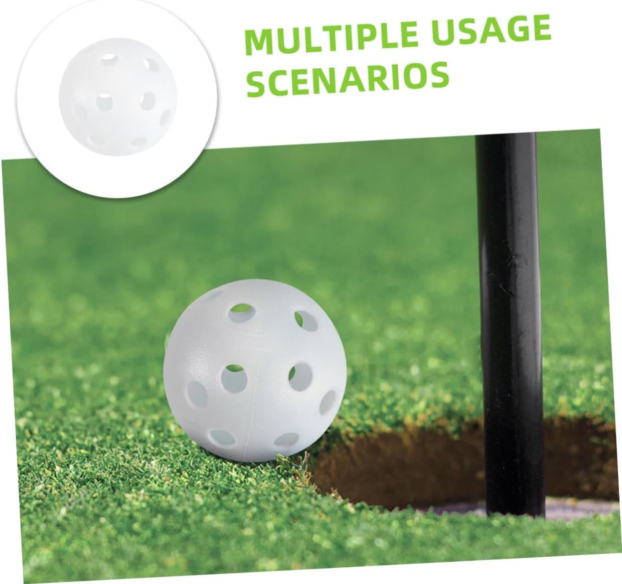 100pcs Practice Golf Balls Set Hollow Plastic Indoor Golf Balls for Backyard Training Swing Practice White