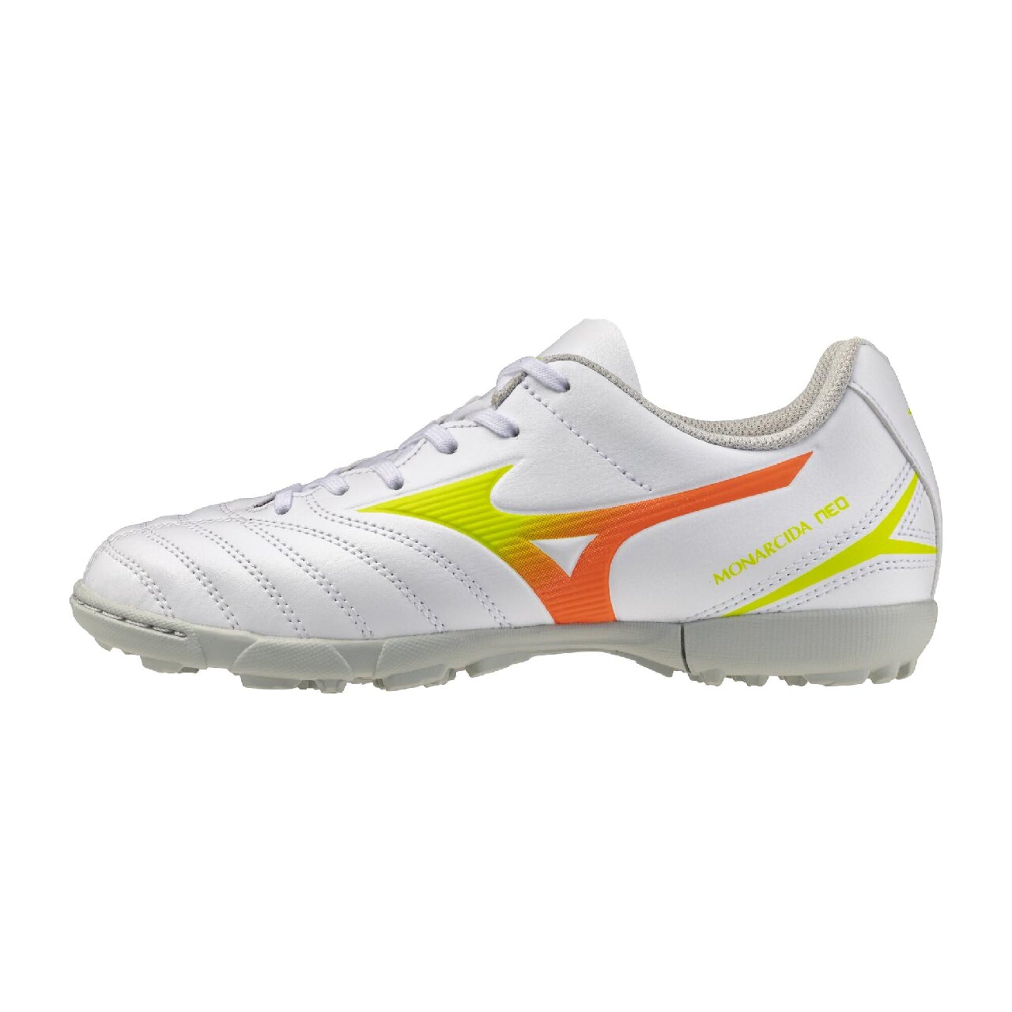 Mizuno Unisex Children's Monarcida NEO3 Select Jr AS Soccer Shoes 22 cm 3E White x Yellow x Orange