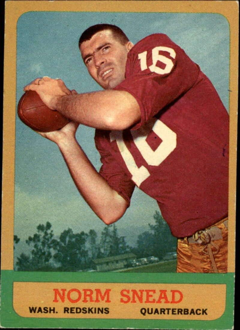 1963 Topps Series 2 Football #158 Norm Snead SP Wash DC Football Club Official NFL TCG Trading Card (SCAN SHOWS ACTUAL CARD YOU WILL RECEIVE)