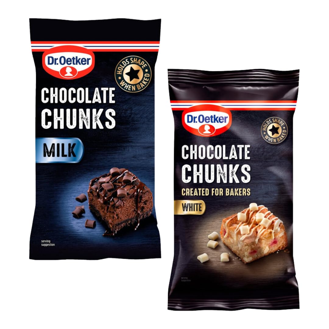 Milk Chocolate Chunks Bundle With Milk Chocolate Chunks 100g and White Chocolate Chunks 100g (2 Pack)