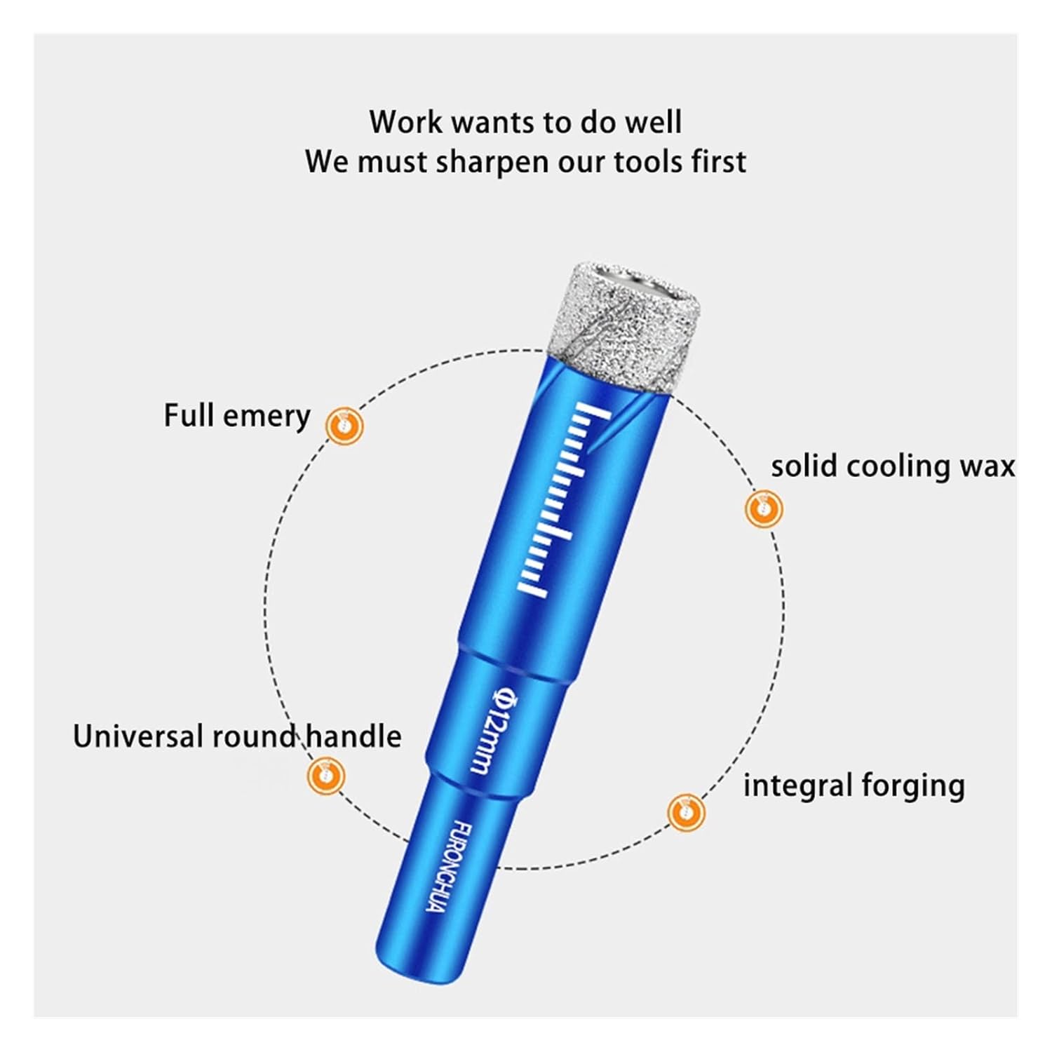 5 個 6/8/10/12/14 ミリメートルダイヤモンドドライドリルビットホールソーカッター花崗岩大理石セラミックタイルアイオープ