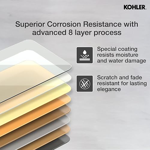 Miniatura 9 de Kohler Essential - Espejo de tocador de baño con marco redondo de 42 pulgadas de ancho x 42 pulgadas de alto, níquel cepillado