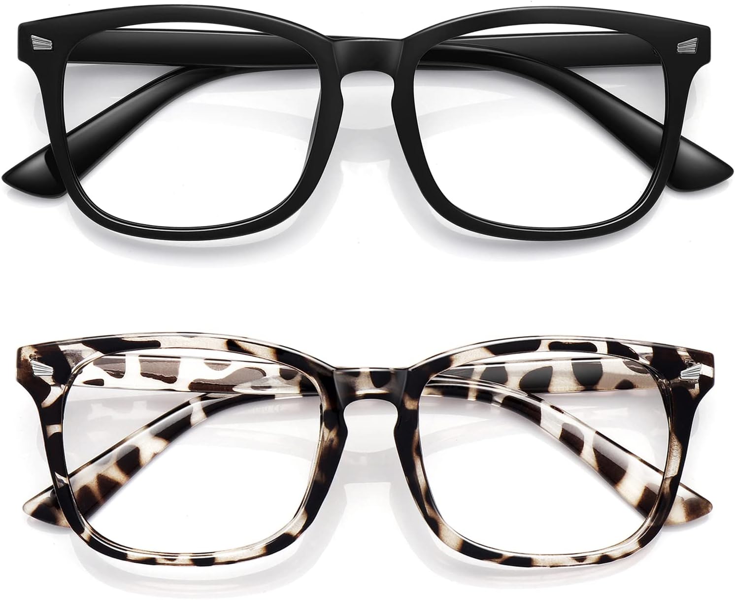 WOWSUN Unisex Stylish Nerd Non-prescription Glasses, Clear Lens Eyeglasses Frames, Fake Glasses