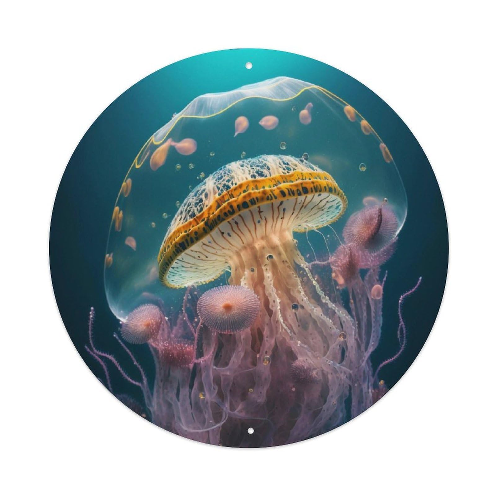 Big Jellyfish in The Sea Animal Metal Tin Sign