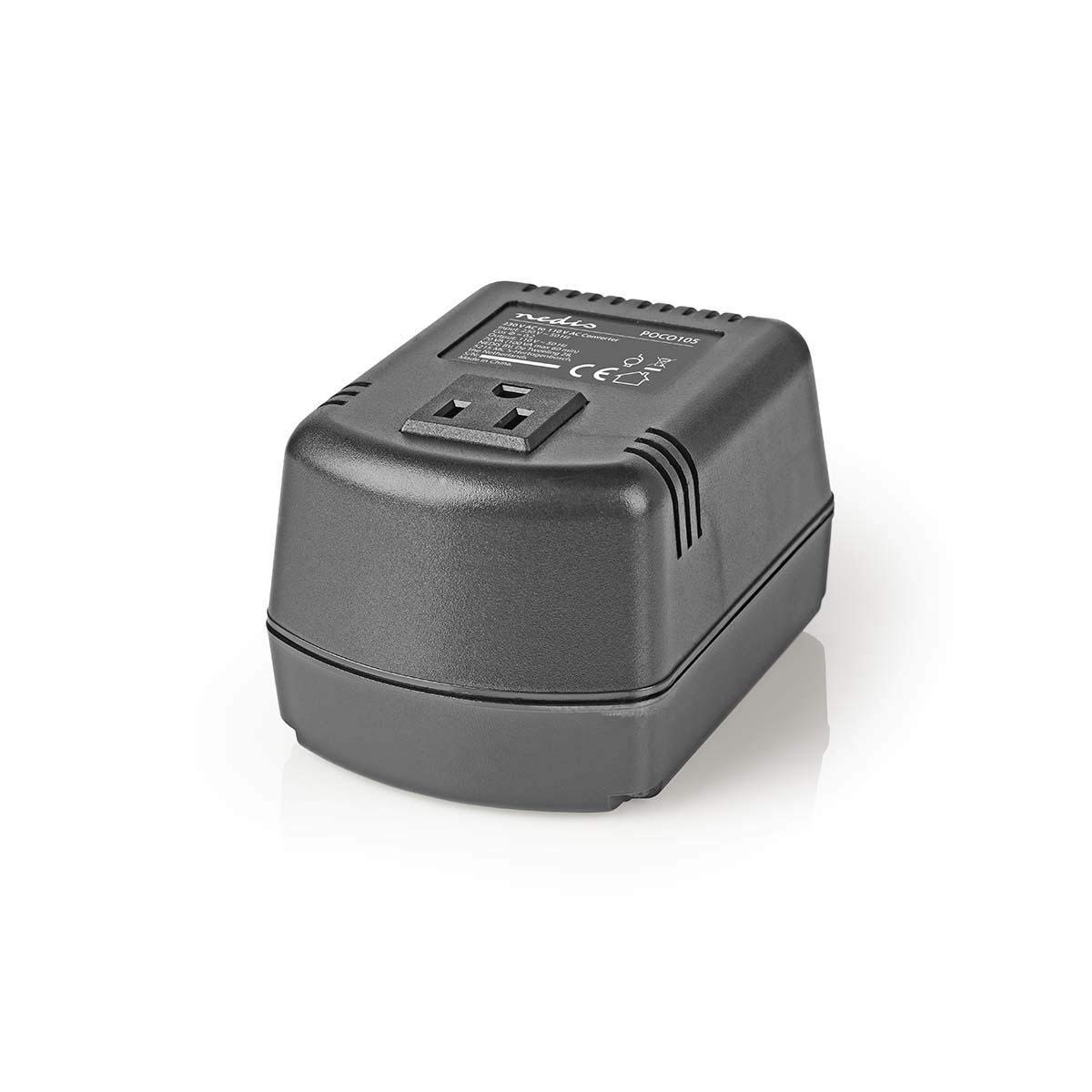Nedis Przetwornica | 230 V AC - 110 V AC | 100 W | uziemione wyjście US czarne