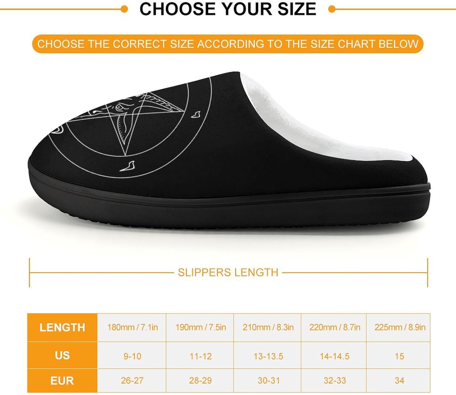 Sigil of Baphomet Cute Cotton Slippers Anti-Slip House Shoes Funny Slipper Indoor Outdoor