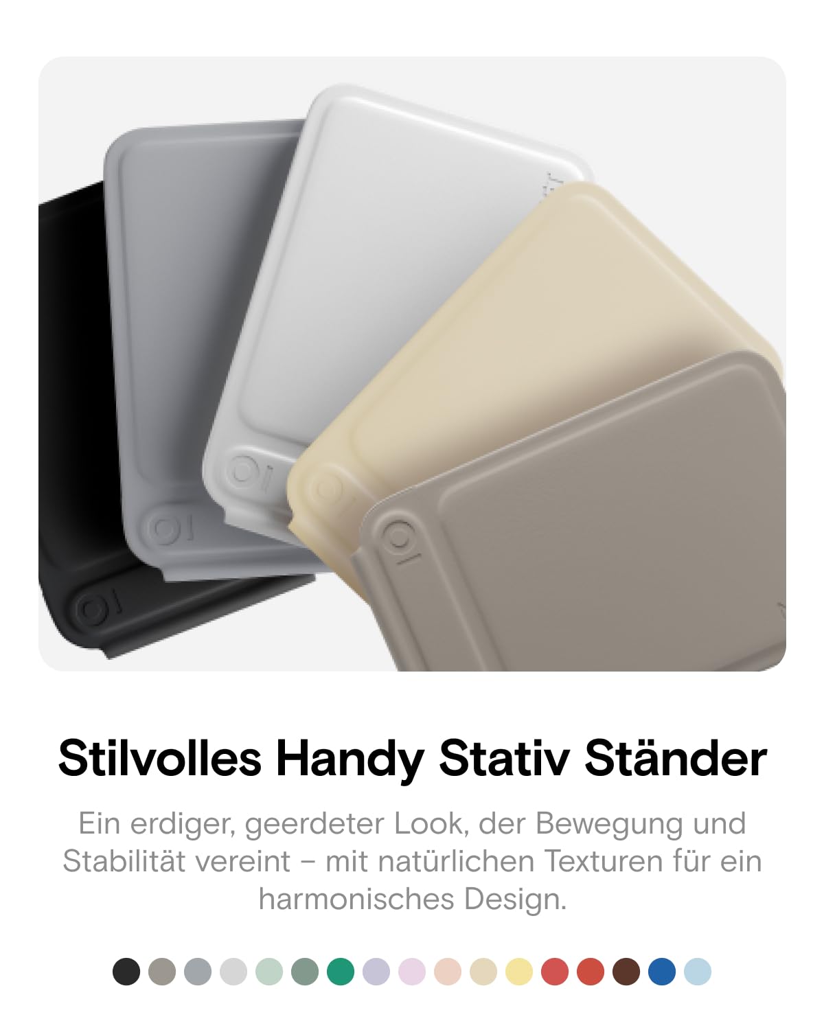 MOFT Stativ für iPhone 17/16/15/14/13/12 Serie, Snap Unsichtbarer Handy Stativ Ständer mit 3 Modi für Self-Vlogging, Browsen, Makrofotografie, Videoanrufe, Tragbarer Leichter Handy Ständer, Schwarz