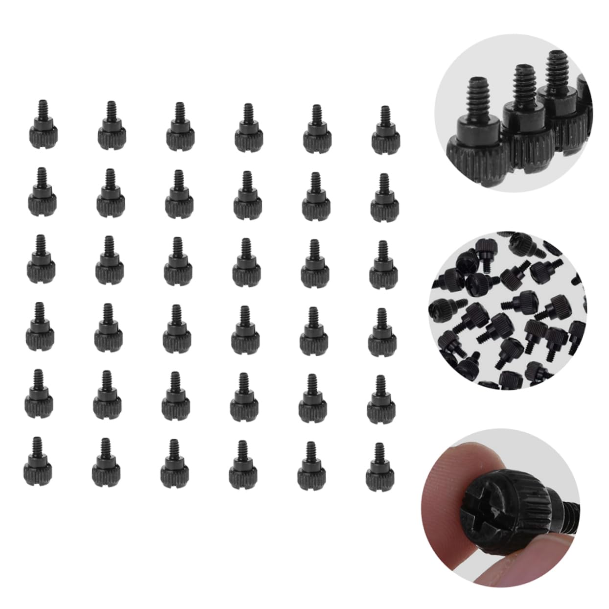 jojofuny 100pcs Computer Case Screw Black Thumbscrew Replacement for Chassis Quick Installation