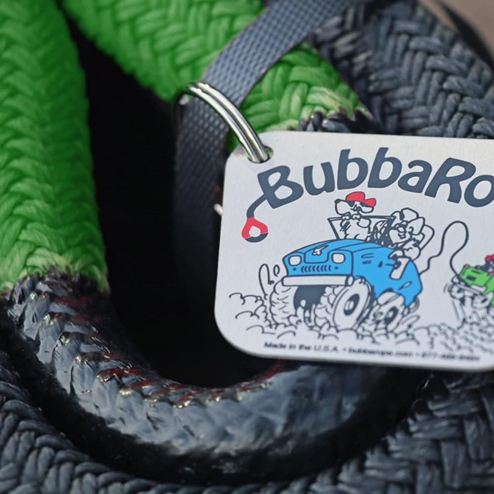 Bubba Rope Sidewinder Xtreme Model 176653GR Off-Road Power Stretch Kinetic Kit 5/8 x 20 ft. Recovery Rope with Breaking Strength of 14000 Lb. in Green/Black Color