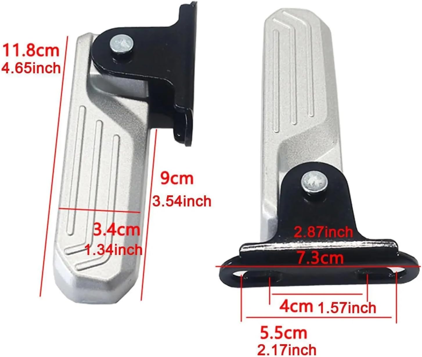 Bike Pegs 1/2 Pairs Foldable Electric Bike Front Foot Pegs - Universal Adjustable Non-Slip Aluminum Footrests for Commuter & Scrambler Bikes for Mountain Bike E-Bike(2pair)