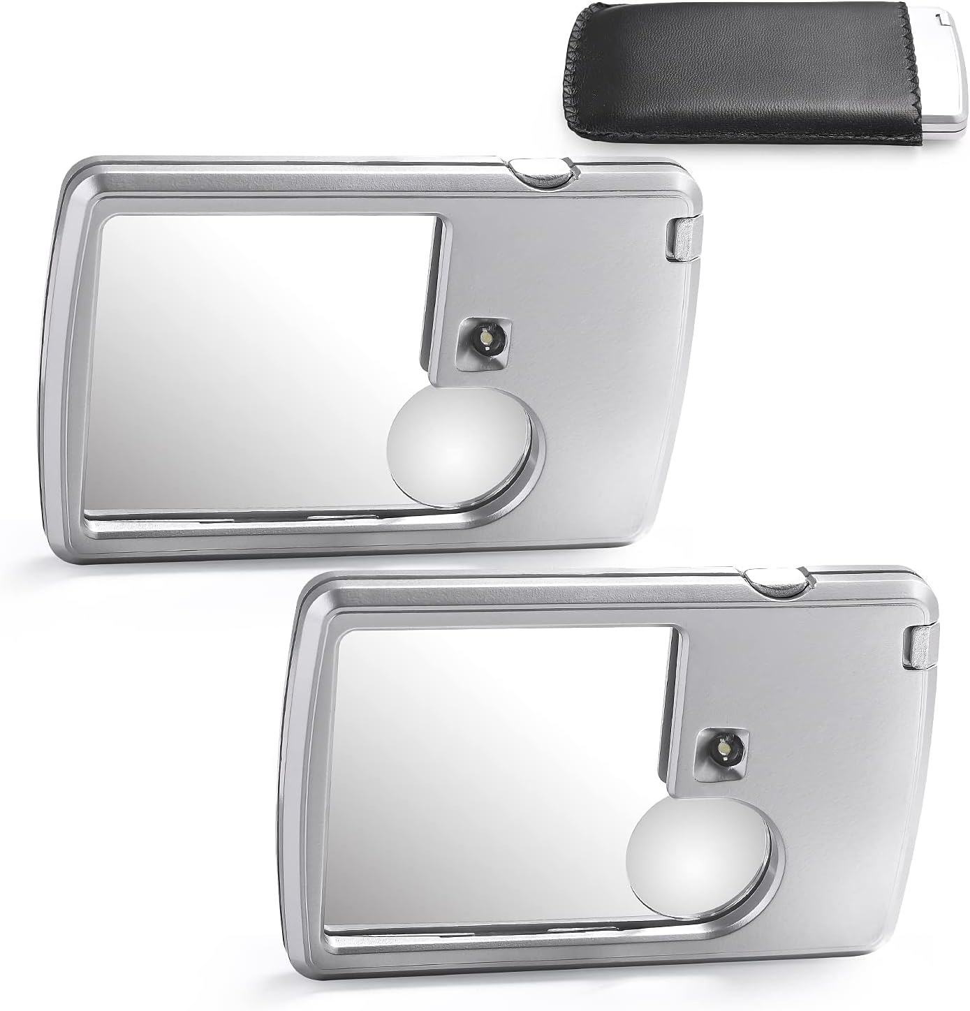 His and Her Credit Card Size Lighted 3X Magnifier Bundle