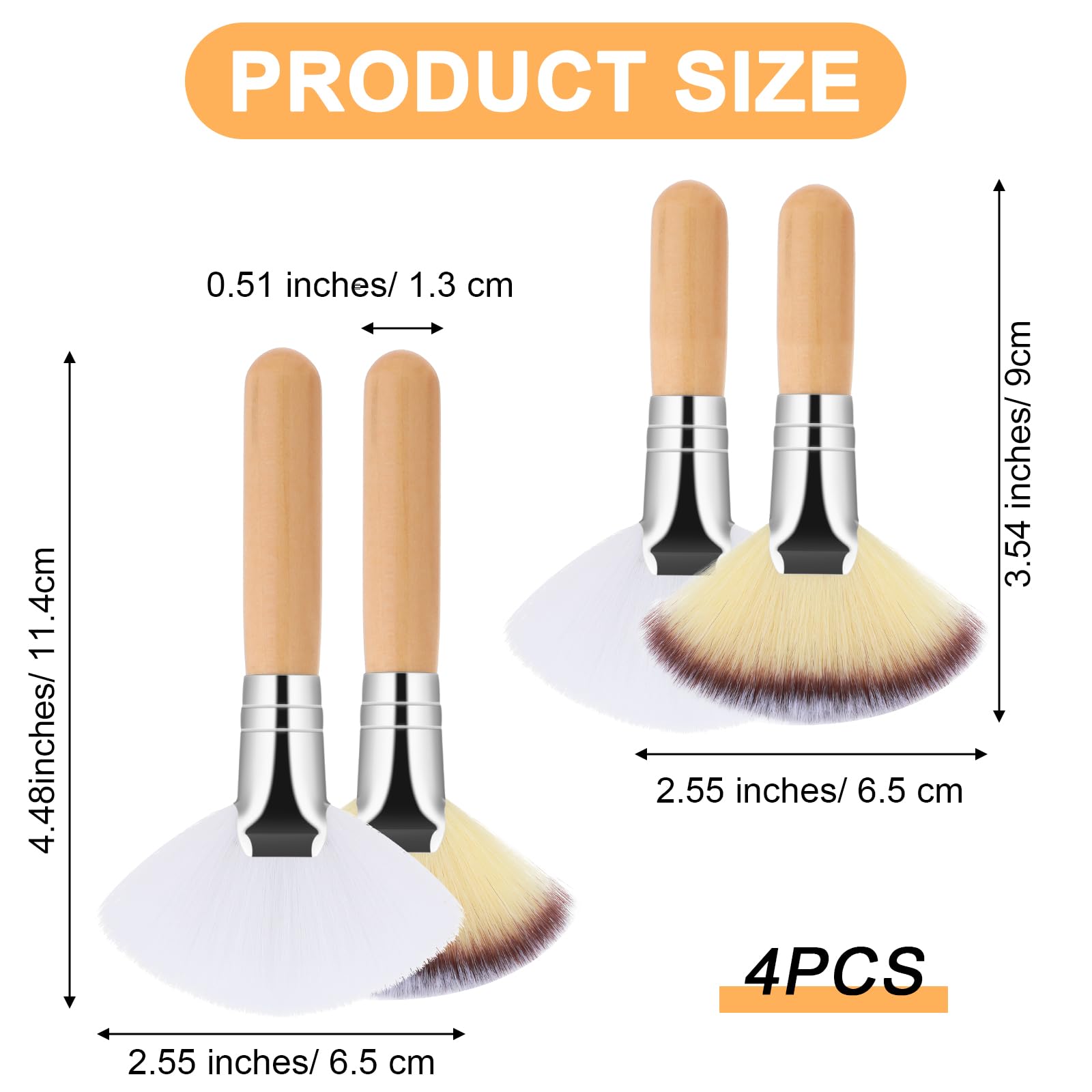 4 Pcs Fan Brush Makeup Highlighter Brush Facial Brushes Esthetician Facial Fan Brush Face Soft Bristle Highlighting Blush Brush Facial Applicator Brushes Face Makeup Tools For Peel Makeup Mud Cream
