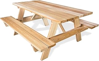 All Things Cedar 6-Ft Outdoor Picnic Table, Handcrafted Wooden Patio Ben...