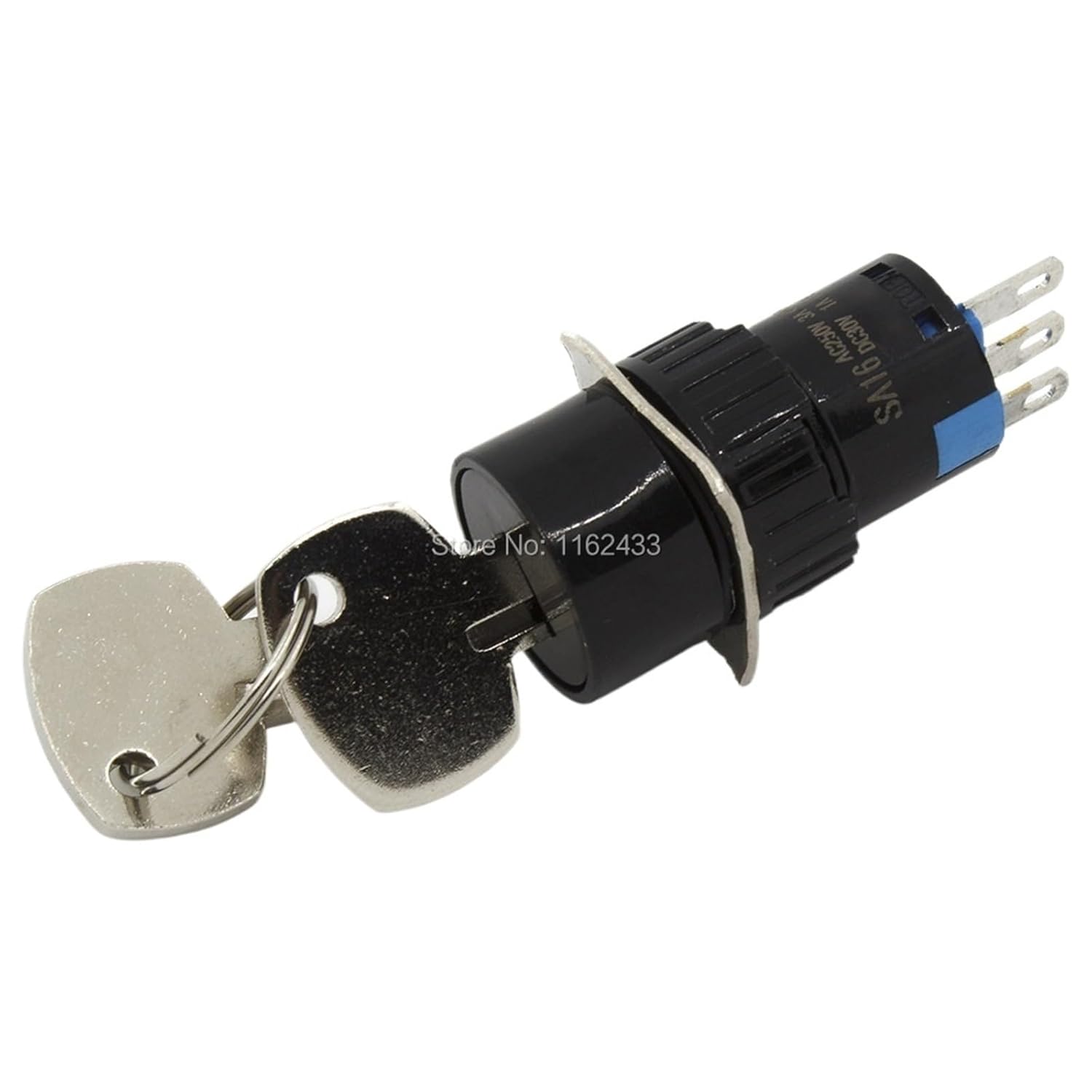 5pcs / lot SA16-11Y 16mm self-Lock ON - Off Key Switch Push Button pushbutton