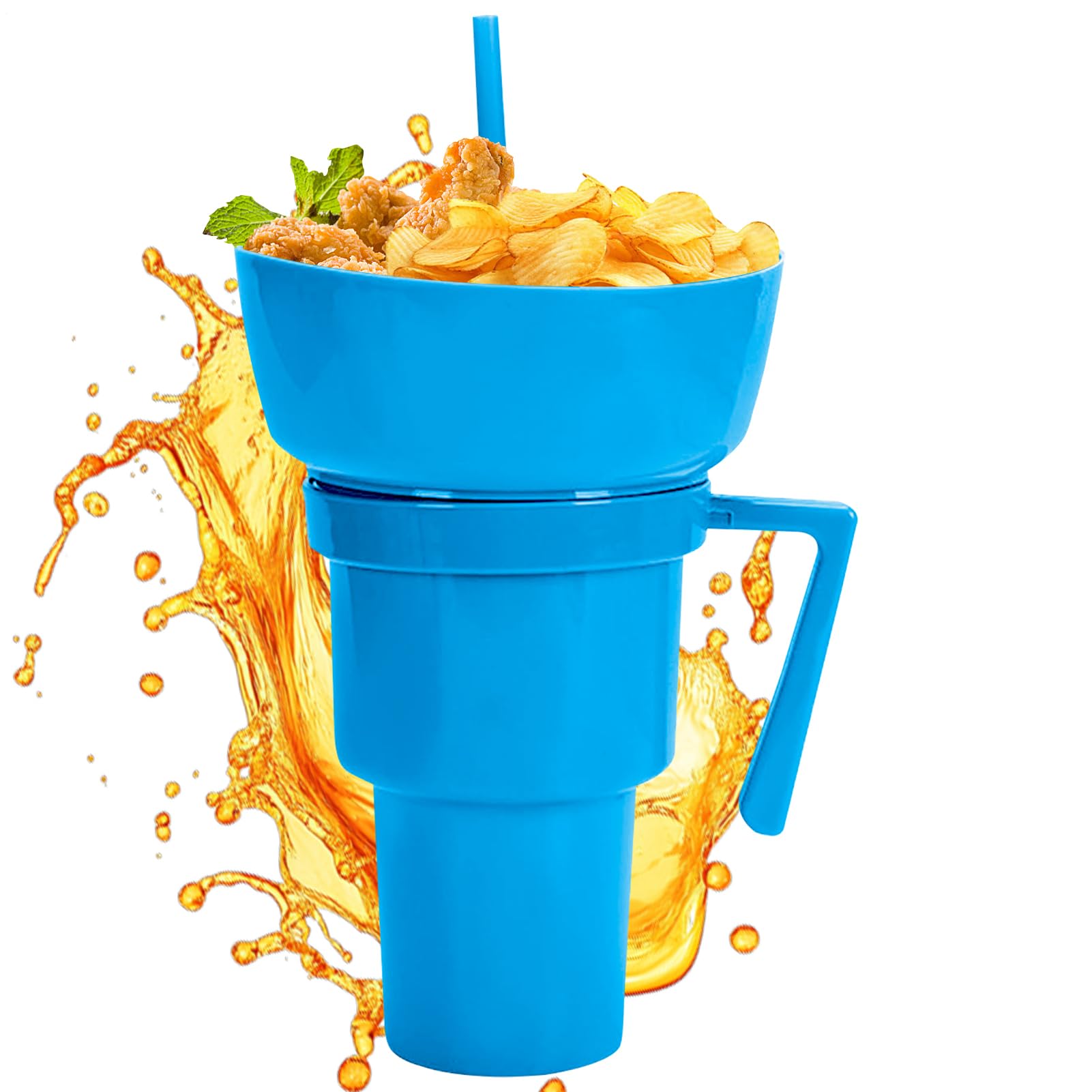 Snack Drink Cup Leakproof Food Holder Container, Candy Fruit Juice Milk Tea