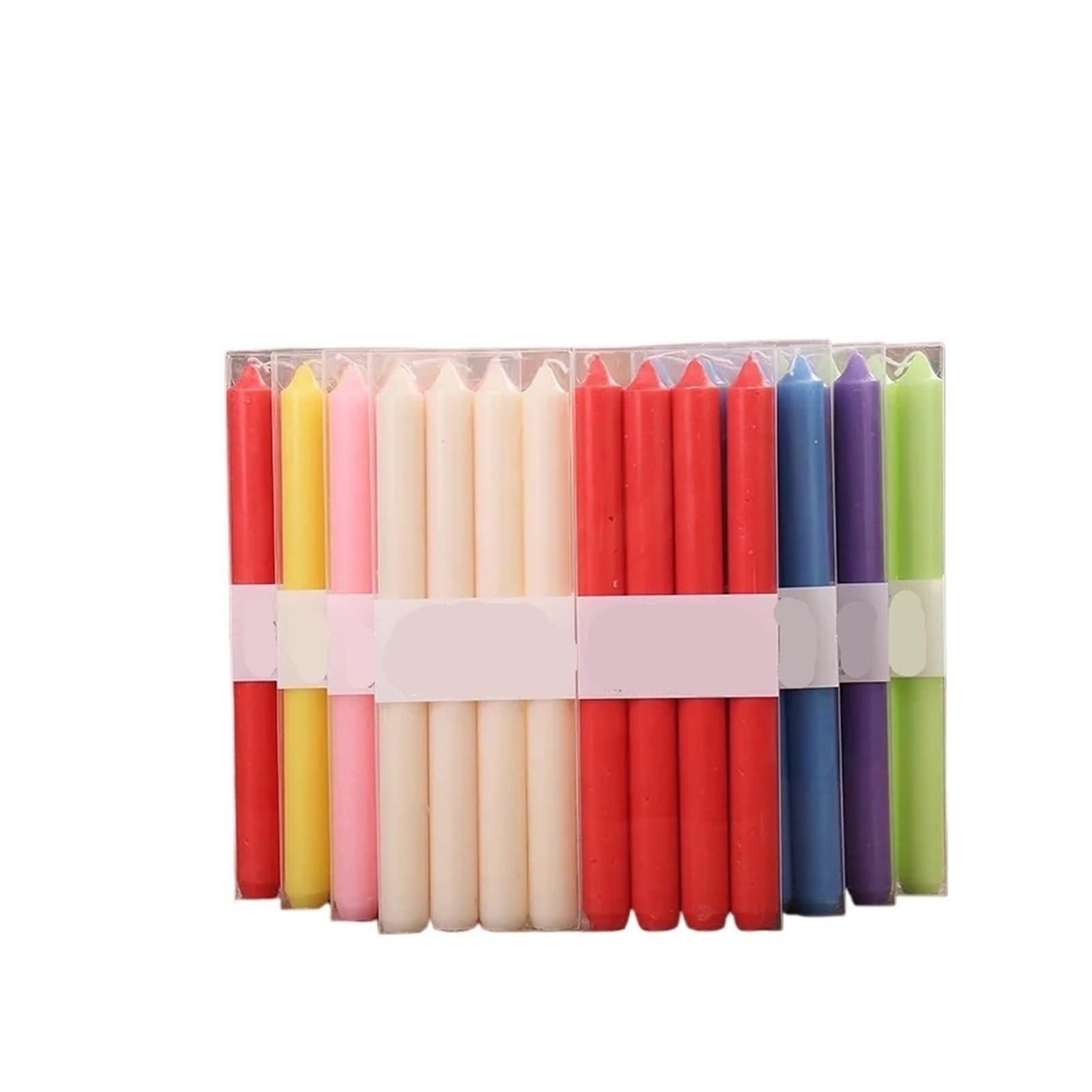 Rauchfreie Kerzen in Box mit 4 Stück 25 cm langen Stab Multi Farbe Stabkerzen für Home Party Atmosphäre Dauerhafte dekorative Anordnung (WHITE)