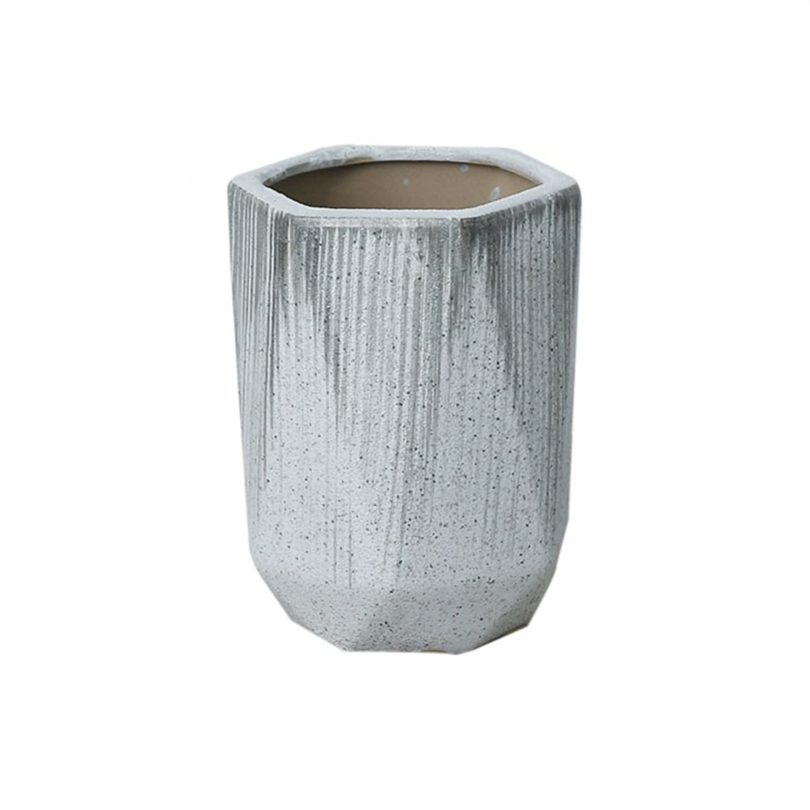 Doniczka kwiatowa Surowa ceramika doniczka bardzo duża domowa doniczka stojąca doniczkowa sześciokątna ceramiczna doniczka Doniczki na Rośliny (Size : S)