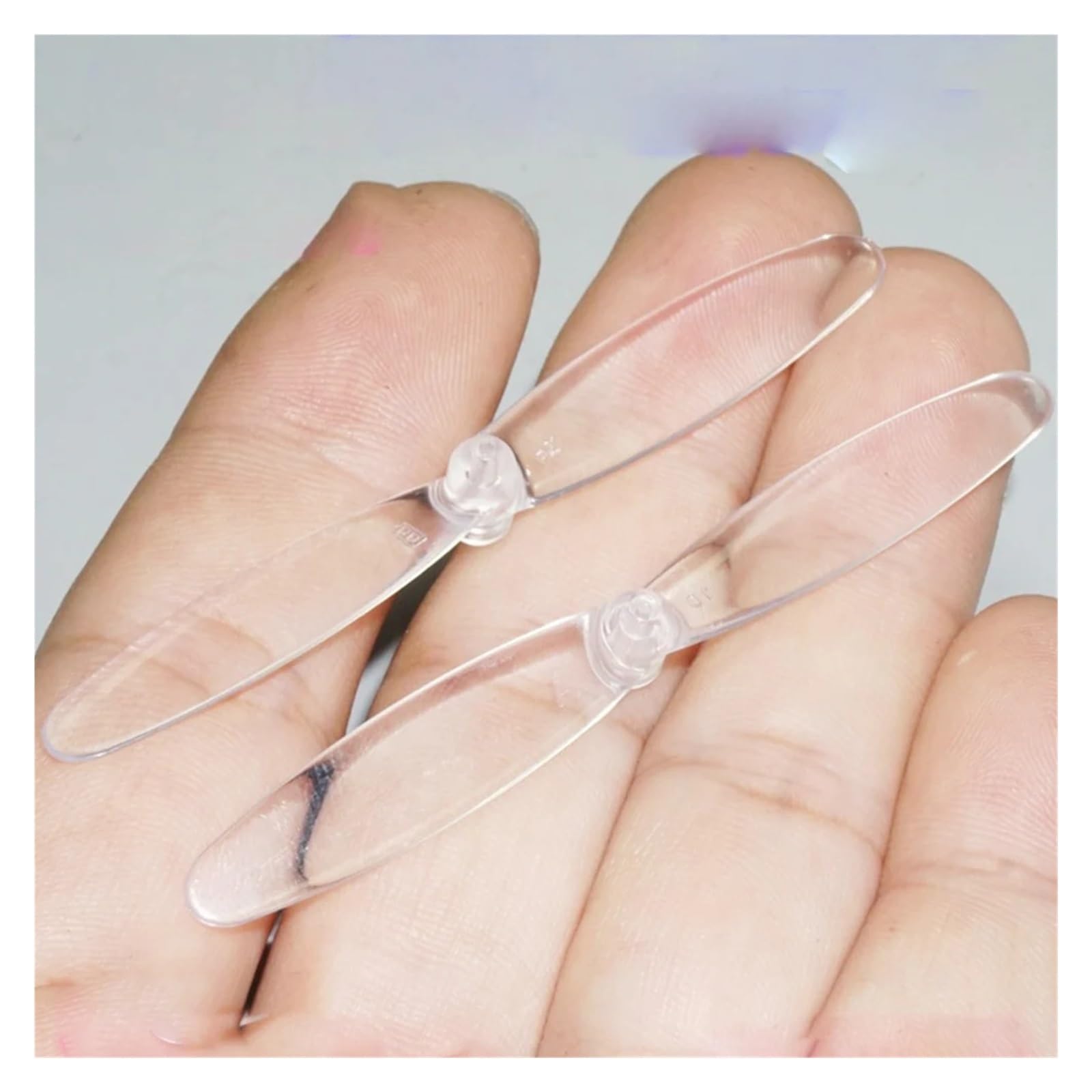 AUOQKQUT 2PCS 66mm Drone Transparent Propellers CCW/CW Props Spare Parts 1.2mm for RC Quadcopter Propeller Small
