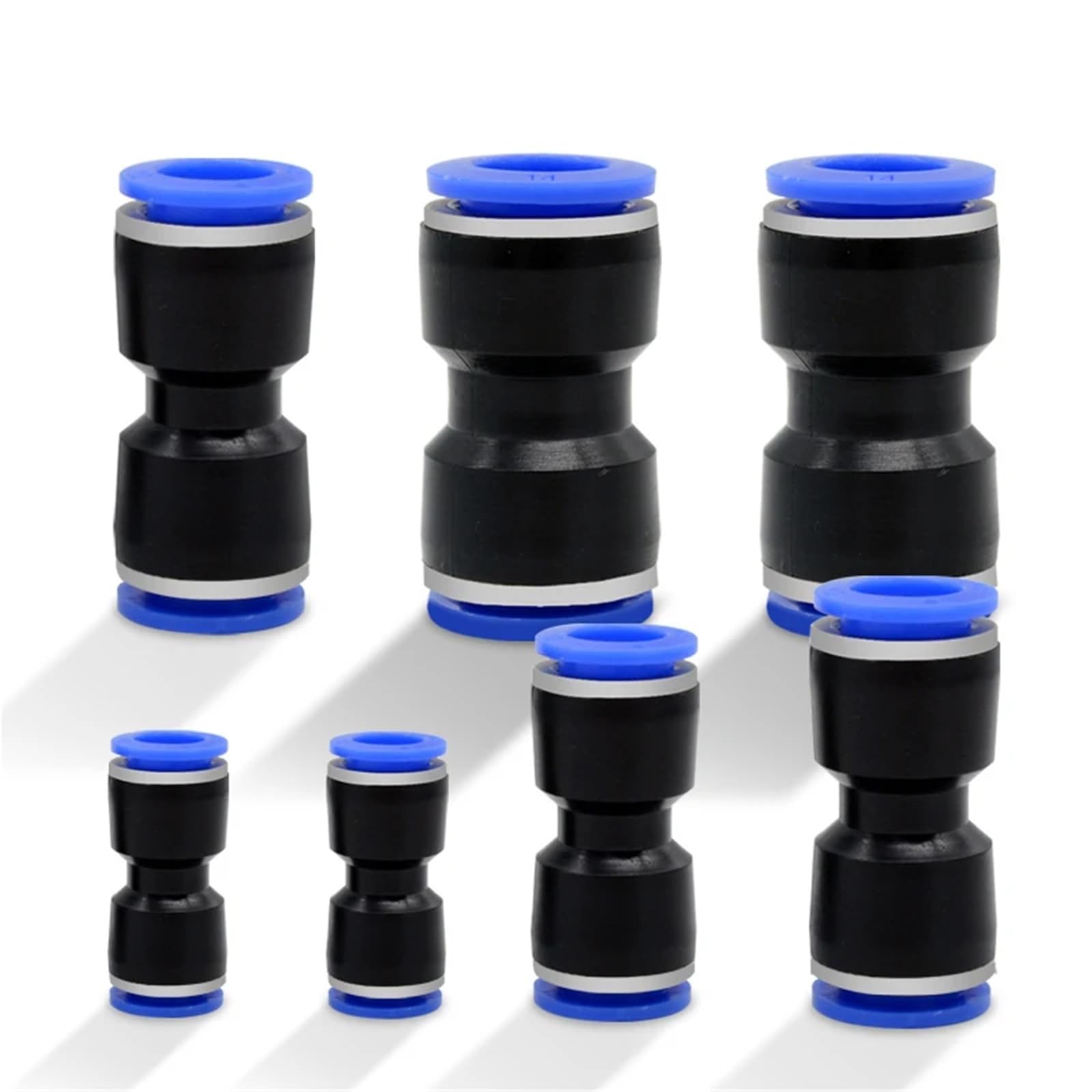 Raccordi pneumatici in poliuretano da 4 mm, 6 mm, 8 mm, 10 mm, 12 mm, 16 mm, connettori dritti in plastica, 10 pezzi (PU12 (10 pezzi)