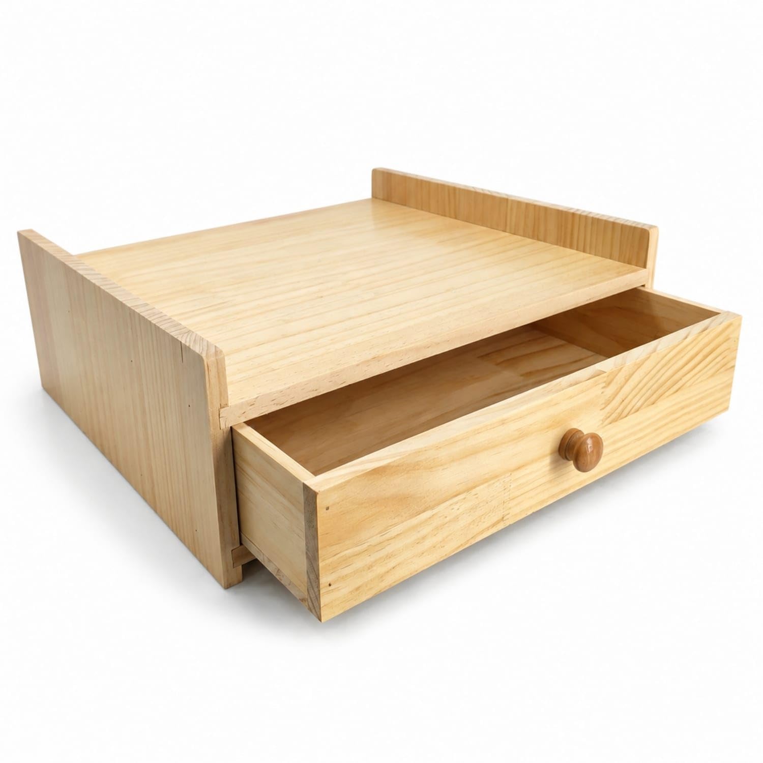 Solid Wood Wooden Scale Stand with Drawer Space-Saving Scale Storage Box with Drawer Sturdy Countertop Organizer for Vendors, Cashiers, Checkout Counters, Market Stalls, Retail Shops, Wood Co-picture-13
