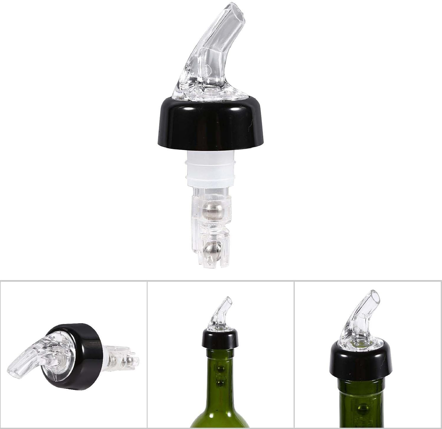 Wine Aerator Pourer Spout, 15mL Wine Air Aerator Liquor Pour Spouts Wine Aerator Attaches Bottle Pourers Plastic Quick Measuring Bottle Pourer Drinks Bar Wine Cocktail (White)