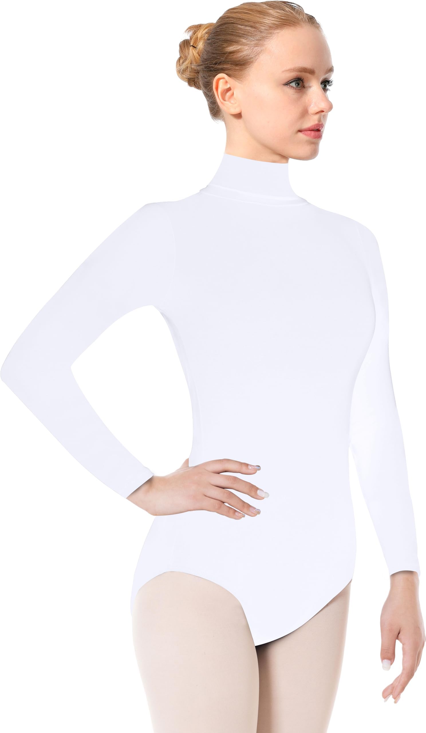DANSHOW Women Long Sleeve Dance leotards for Ballet Adult lady Train top
