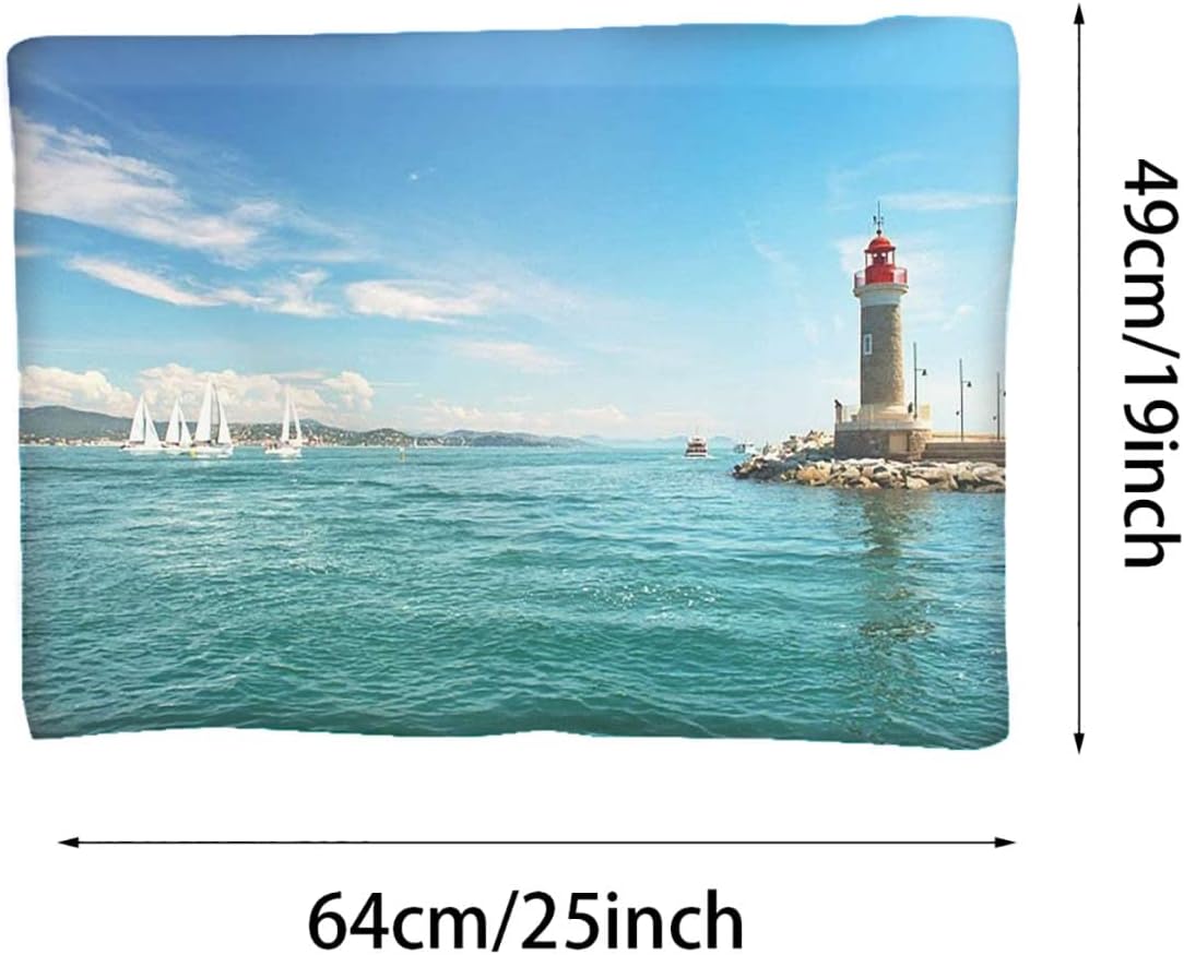 review Blue Thermal Pet Mat Bed Liner Lighthouse Day by The Blue Self Heating Snooze Pad Pet Bed Mat for Pets Cats Dogs and Kittens for Travel or Home Seascape Theme 19