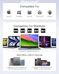 Hiearcool USB C Hub pour MacBook – 7-in-1 USBC Adaptateur avec 4K HDMI, 100W PD, USB 3.0 5Gbps Ports, SD/TF Lecteur de cartes – USB-C Dongle pour bureau, réunions, voyages & Home Setup-Space Gris