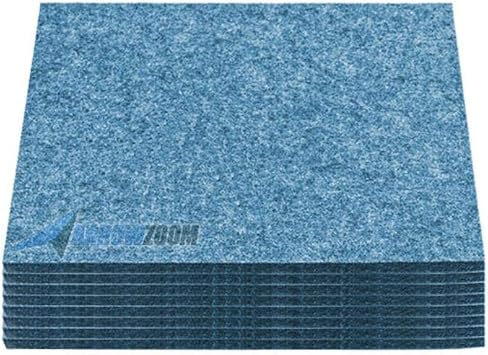 Arrowzoom 8 Pieces Deadening Sound Absorber Polyester Fiber High Density Fire Retardant Panels 12 X 12 inches Blue AZ1093