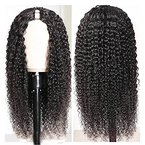Aiokrtse Peruvian Virgin Hair U-Part Wig Kinky Curly Human Hair Wigs Natural Color 18 inches, U Part Wig Kinky Curly