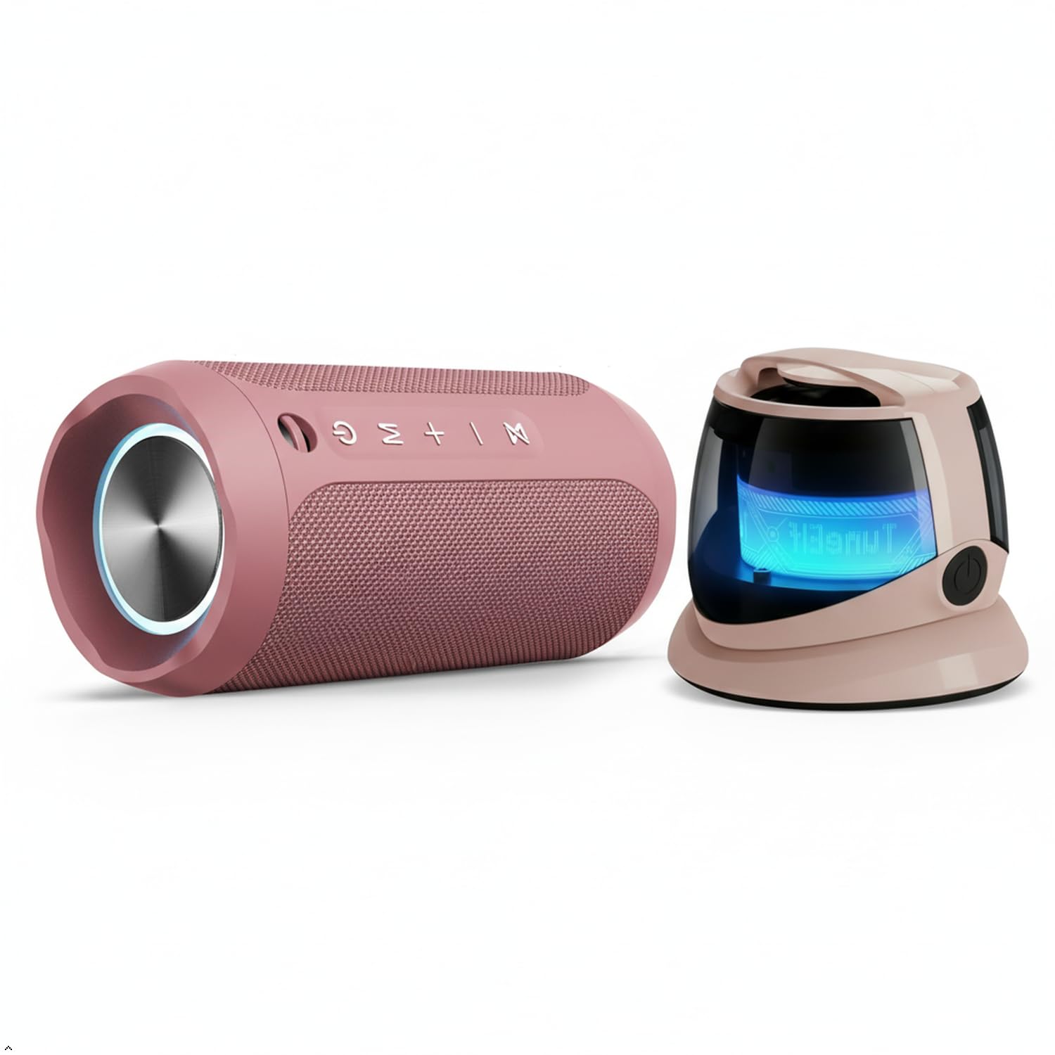 EDUPLINK Enceinte Bluetooth Rose en Bundle – Mini-Enceinte compacte avec Aimant et lumière RVB
