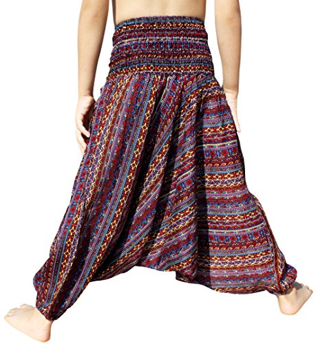 Image of RaanPahMuang Brand Light Viscose Smock Kids Aladdin Pants Bright Prints