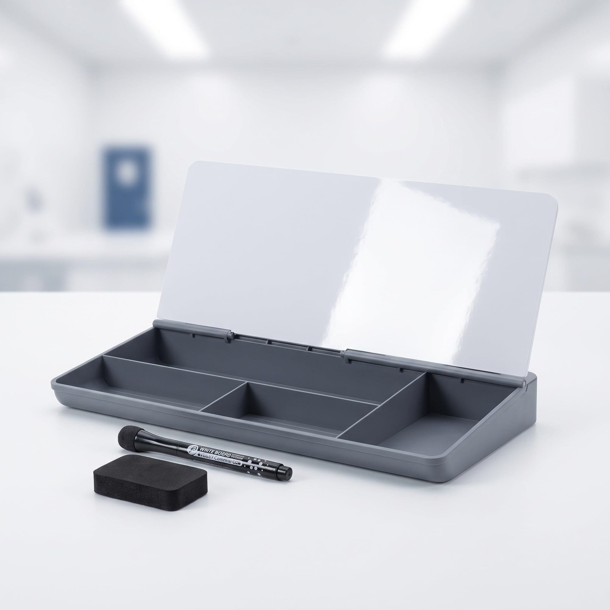 Uonlytech Glas Tisch Whiteboard 15x7 Zoll mit Aufbewahrung für Büro