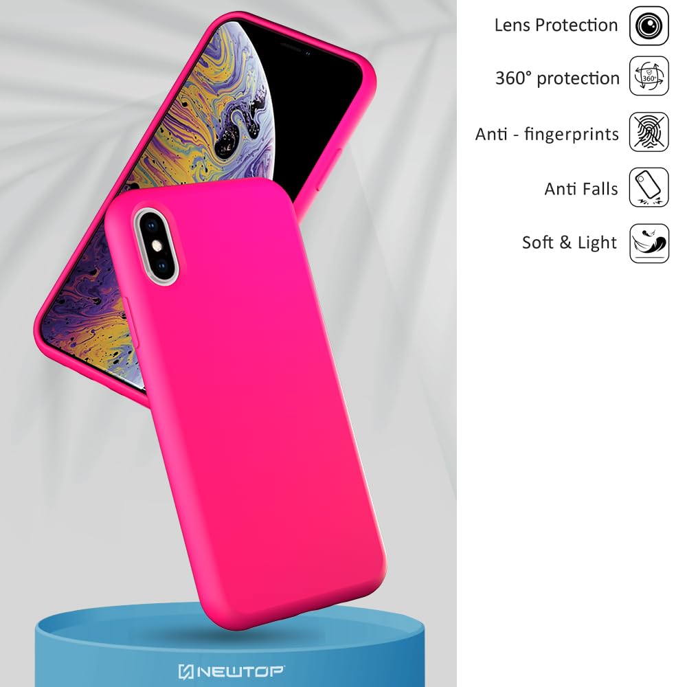 Cover NEWTOP ORI CASE Per IPhone 13 (6.1 Pollici), Custodia Semi Rigida In TPU Con Interno In Microfibra, Colore Fucsia Fluo - 3