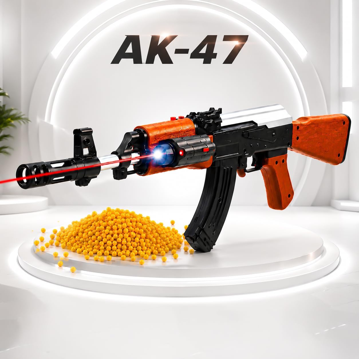 NHR AK47 Toy Gun with Laser Light with 500 Bullets 24-inch Long Shooting Gun for Kids 8+ Years