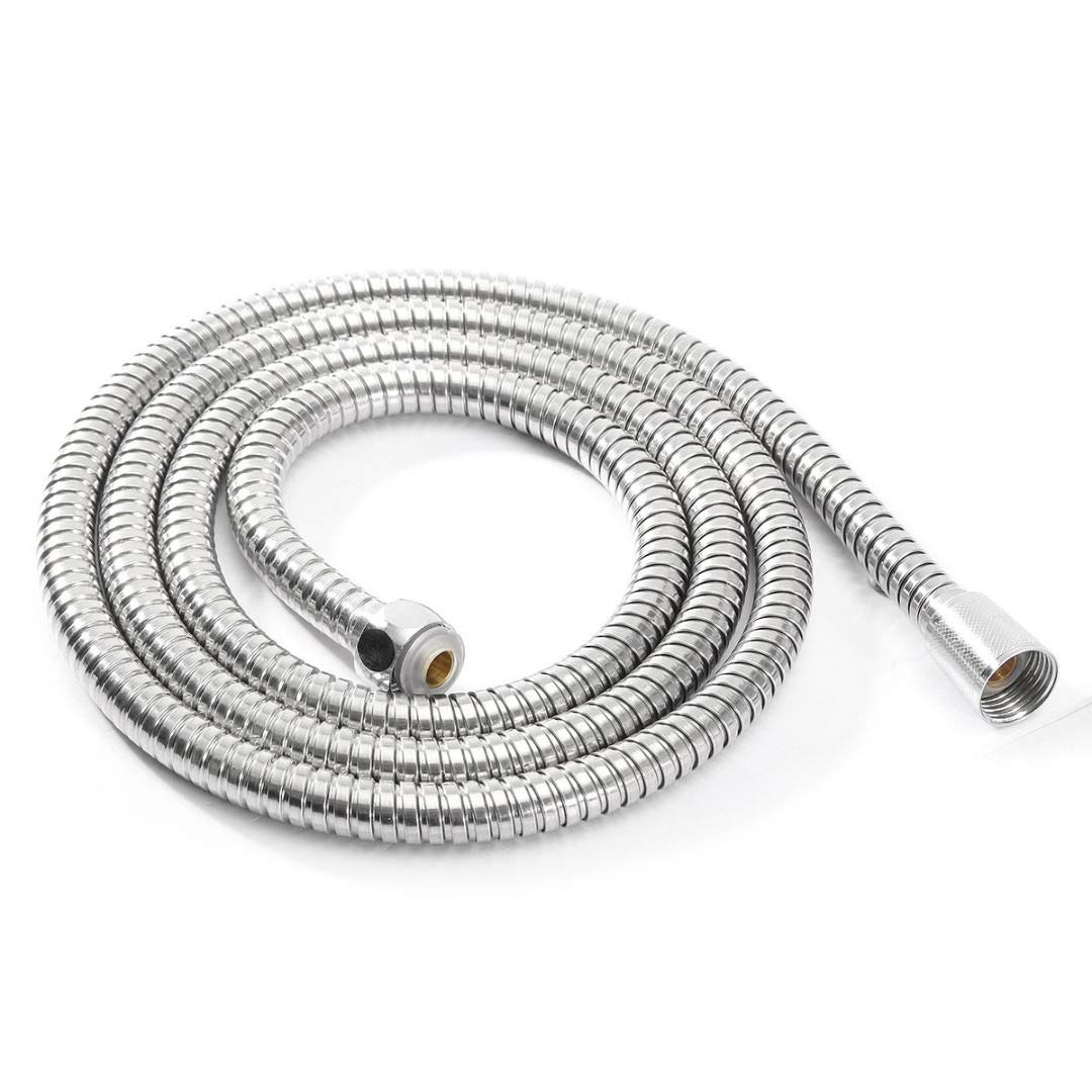 QUNINE Duschschlauch, 2 m, 1 2 Zoll, Duschschlauch, universelles Badezimmer, weiches Duschrohr, silberfarben, Flexibles Badezimmer-Wasserrohr, Edelstahl (2 m) (2 m) (2 m)