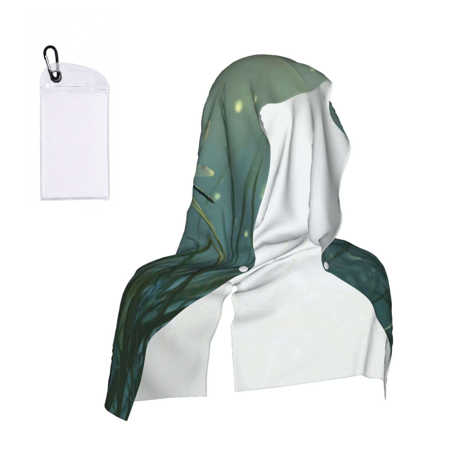 WXWJSHMGC Dragonflies Print Cooling Hoodie Towel, Cooling Towels For Neck And Face Sun Protection Instant Cool Hoodie(Sport/Camping/Work Out/Hot Weather)