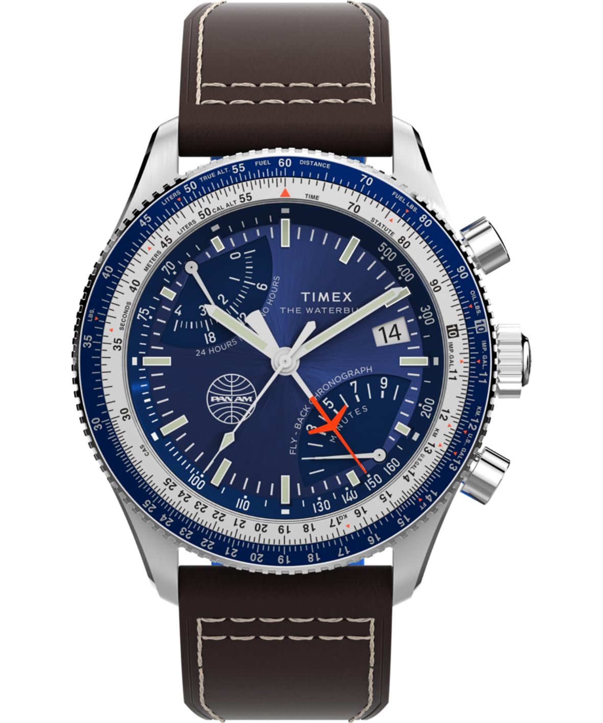 Timex Herren Chronograph Quarz Armbanduhr Fly Back x Pan Am