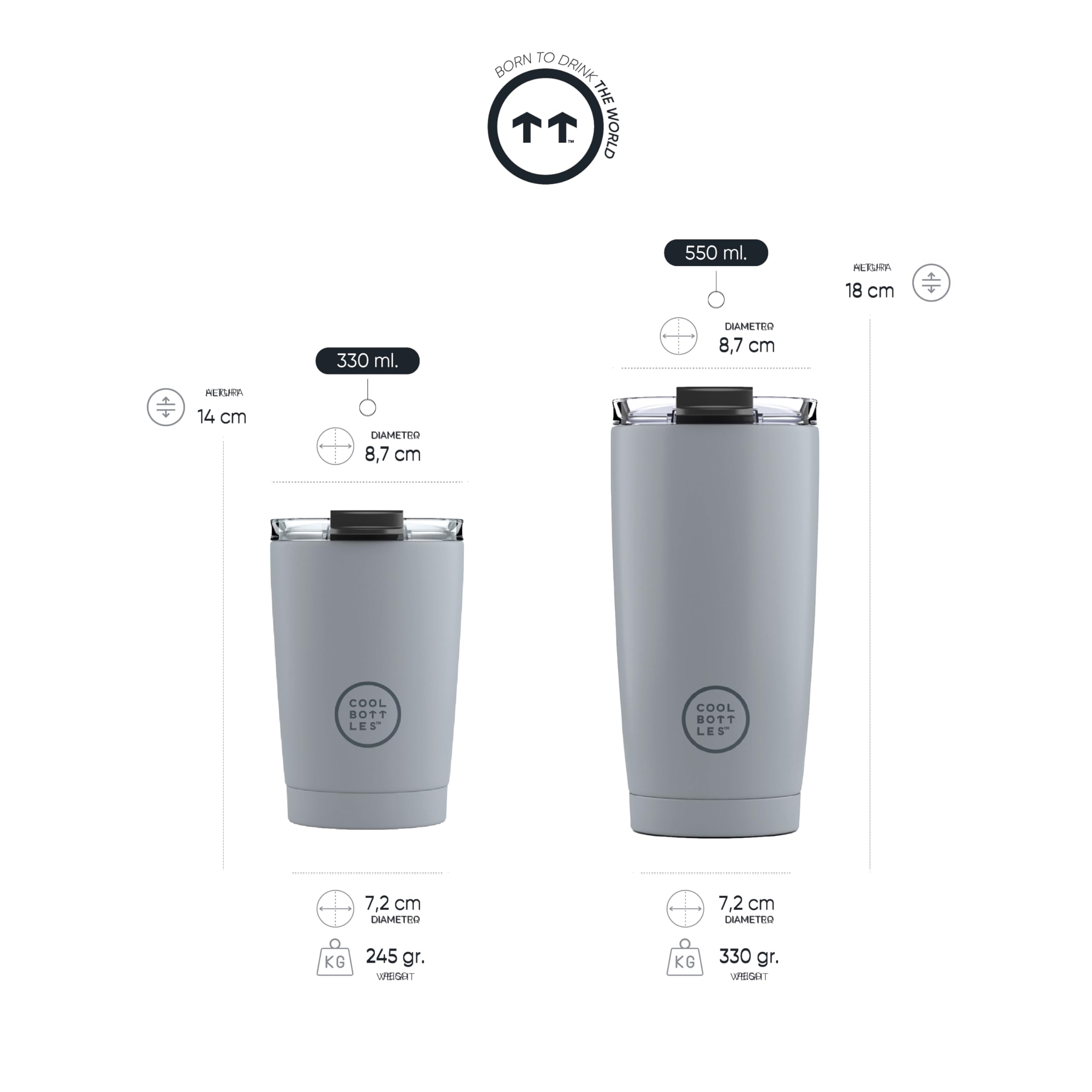 Tumbler - Bicchiere Termico in Acciaio Inossidabile - 330 ml